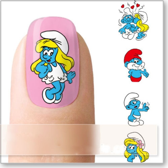 Smurfs Papa Smurfette -Nail Art Decal k140 - Picture 1 of 2